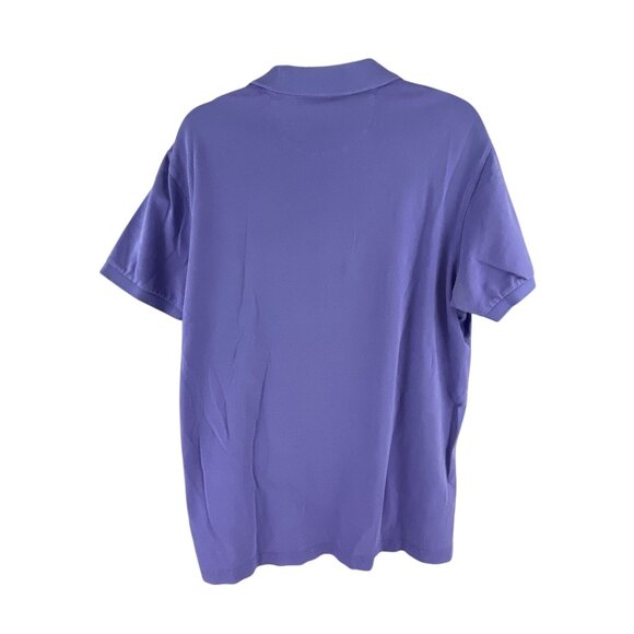 Chaps Mens Short Sleeve Polo Shirt L Purple Stretch Cotton Blend Casual Golf - Picture 2 of 8